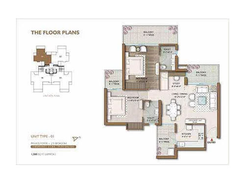 M3M Jewelcrest Avenue floorplan